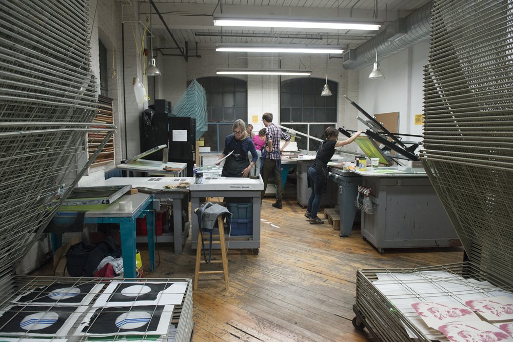 A view of the printing studio